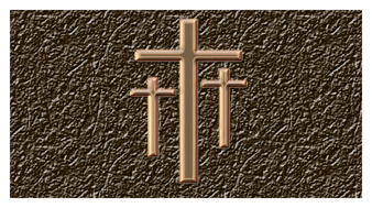 144 DA25 517 CP RK BZ Copper 3 Crosses Rock Bronze Background